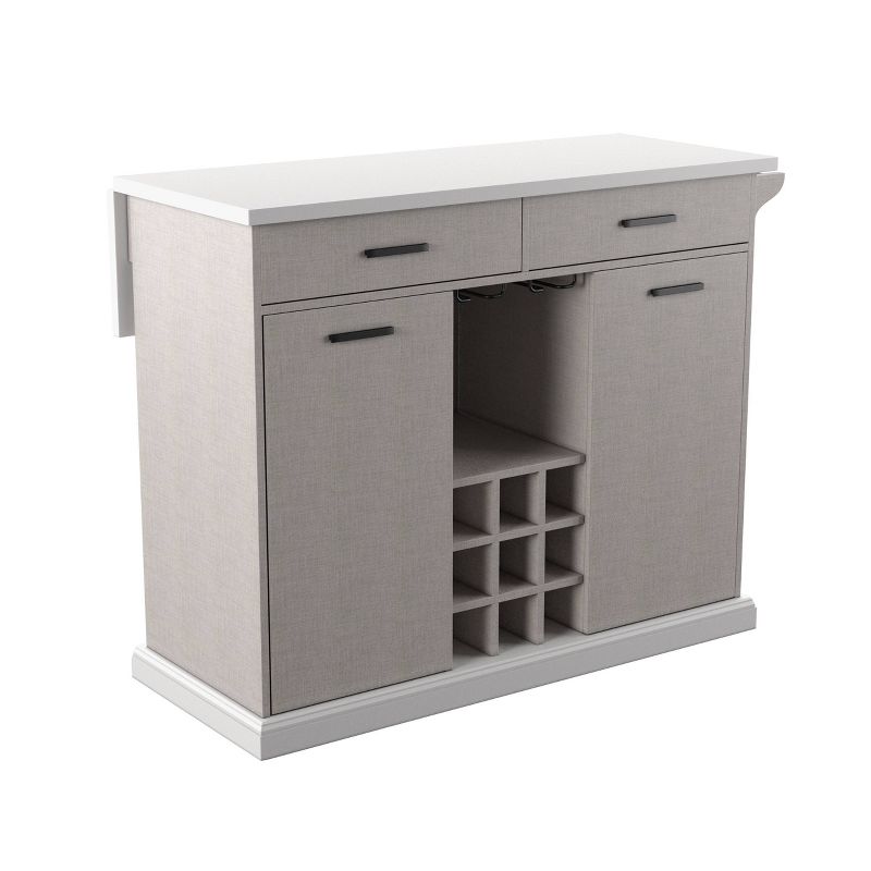 Daltaire Expandable Kitchen Island with Storage Gray/White - Aiden Lane, 6 of 15