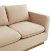 LeisureMod Nervo Mid-Century Modern Sofa Upholstered in Velvet with Gold Frame - 4 of 4
