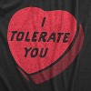 Womens I Tolerate You T Shirt Funny Sarcastic Valentines Day Candy Heart Graphic Novelty Tee For Ladies - Crazy Dog Women's T Shirt - 2 of 4
