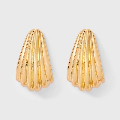 Shrimp Drop Earrings - A New Day™ Gold: Hypoallergenic Nickel-Free Metal, Zinc, Post Closure, 1.25" Length, 0.9" Width