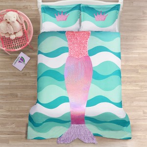 Pink Mermaid Ruffle Comforter Set (Full/Queen) - Lush Decor