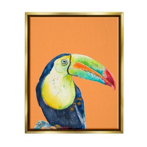 Stupell Industries Tropical Toucan Vivid Portrait Framed Canvas - 1 of 3