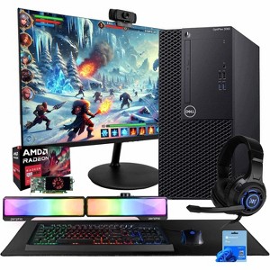 Refurbished Dell Optiplex 3060 Tower Computer-Intel i5-AMD Radeon RX550-32GB RAM-250GB NVMe+1TB SSD-24"LCD-Windows 11 Pro-Manufacturer Refurbished - 1 of 4