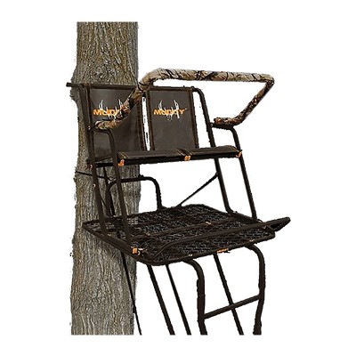 Muddy The Partner Deer Hunting Ladderstand, 17 Foot 2 Person Climbing Tree Stand with Flex-Tek Seat, Safety Harness and Adjustable Shooting Rail