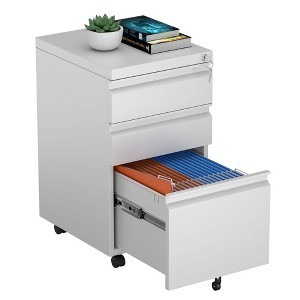 AOBABO  Drawer File Cabinet with Lock,Metal Filing Cabinet with Wheels for Home Office & Business Enterprise, Legal/Letter Size, No Assembled Required - 1 of 4