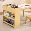 Kids 3-Piece Wood Activity Desk with 2 Chairs,Double-Tier Bookcases & Toy Cubbies - 3 of 4