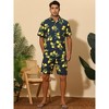 Lars Amadeus Men's Color Block Hawaiian Summer Printed Shorts and Shirt Set 2 Pieces - 2 of 4