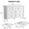 7 Drawer Dresser, Vintage Design Wooden Chest of Drawer with Metal Handles, Farmhouse Dresser for Bedroom, Living Room, Entryway, Hallway, White - 4 of 4