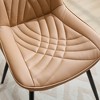 HDZNVF Set of 2 Dining Chairs Mid Century Modern Kitchen Chair Comfortable Upholstered Faux Leather - 4 of 4