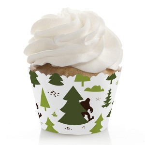 Big Dot of Happiness Sasquatch Crossing - Bigfoot Party or Birthday Party Decorations - Party Cupcake Wrappers - Set of 12 - 1 of 4