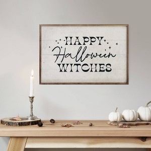 Kendrick Home Happy Halloween Witches Wall Art White - 1 of 4