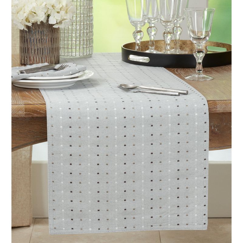 Saro Lifestyle Table Runner With Stitched Line Design, 4 of 5