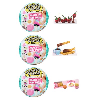 MGA's Miniverse Make It Mini Food Diner Series 1 Ice Cream Shop Bundle Mini  Collectibles 3 Pack