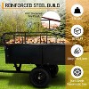750Lb Heavy Duty Utility Trailer w/Removable Sides, 15 Cu.Ft ATV/Garden Dump Cart, Pneumatic Tires For Lawn Mowers, Tractors, Farm (Black/Yellow) - 3 of 4