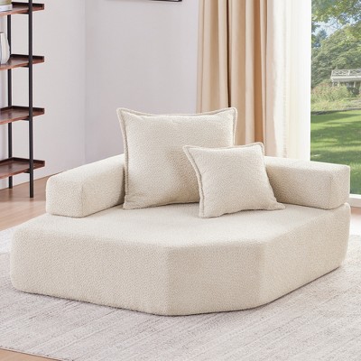 47.5" Boucle Modular Corner Frame with Fully Compressed Design