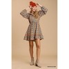 Slickblue Collared Button Down Floral Print Dress – Crochet Trimmed Details in Vibrant Orange Mix & Navy Mix, S-L - 2 of 3