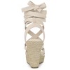 Allegra K Women's Espadrilles Platform Heels Lace Up Wedge Sandals - 4 of 4