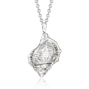 Ross-Simons Italian Sterling Silver Seashell Pendant Necklace Size 18 - 1 of 2