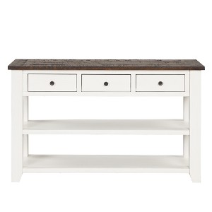 Bella Depot 48'' Solid Pine Wood Top Console Table with 3 Storage Drawers and 2 Shelves - 1 of 4