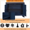 ORRD 40" Retro Entryway Table w/Adjustable Shelf - Sofa Console Table for Living Room, Hallway（ Light Espresso） - 3 of 4