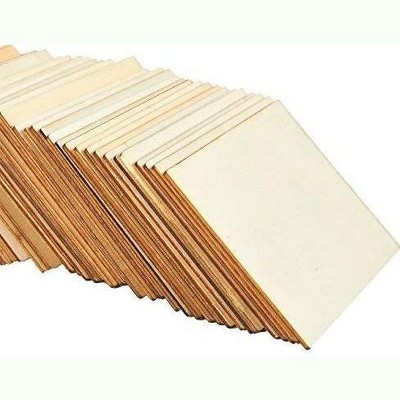 Wooden Cutouts for Crafts, Wood Squares (3.8 x 3.8 In, 36 Pieces)