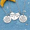 Best Friends Necklace Gift,2pcs Heart Pendant Adjustable Long Necklace"Side By Side or Miles Apart Best Friends Are Always Close At Heart"Friendship - 3 of 4