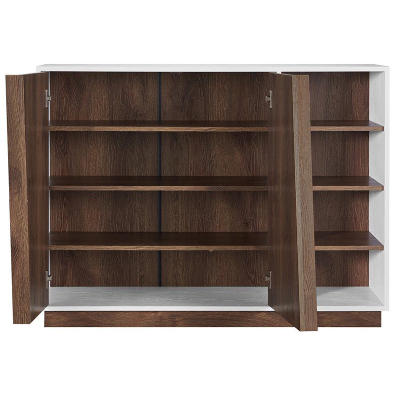 Vega Modern 4-Shelf Wood Shoe Cabinet in White - Furniture of America, 4 of 6