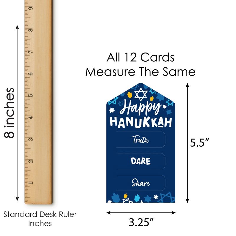 Big Dot of Happiness Hanukkah Menorah - Chanukah Holiday Party Game Pickle Cards - Truth, Dare, Share Pull Tabs - Set of 12, 5 of 6