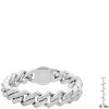 Steeltime Men's stainless steel and simulated diamonds ice out miami thick cuban link bracelet. Color Options: Silver, Gold - 3 of 4