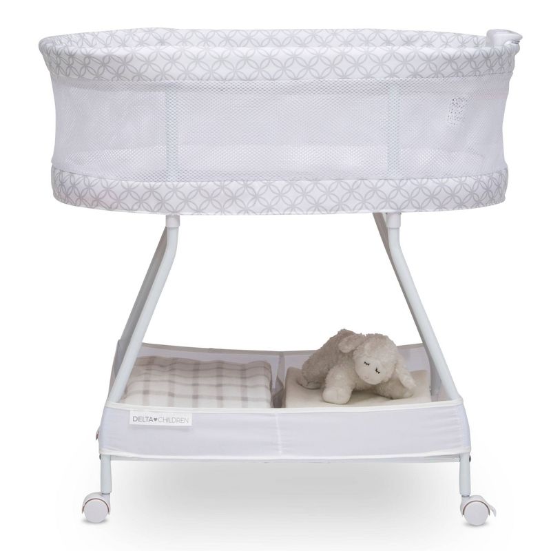 Delta Children Sweet Dreams Bassinet with Airflow Mesh - Gray Infinity, 4 of 9