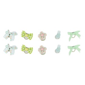 Unique Bargains Women's Fashion Cute Bow Flowers Hair Ropes Light Green 10 Pcs - 1 of 3