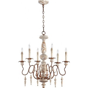 Quorum Lighting La Maison 6-Light Chandelier, 26 Width, 30 Height, Manchester Grey/Rust Finish - 1 of 1