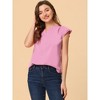 INSPIRE CHIC Women's Work Business Casual Plain Cap Sleeve Blouse - 2 of 4