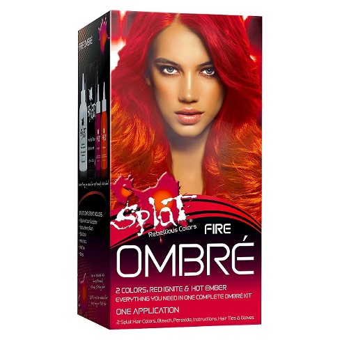 Splat Ombre Complete Kit, Semi-Permanent Hair Dye with Bleach, Love Pink  and Red 