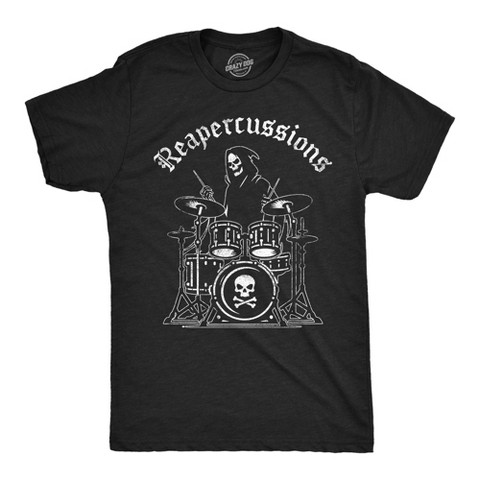 Мужские футболки Crazy Dog T-Shirts, Inc. Mens Funny T Shirts Reapercussions Sarcastic Drummer Graphic Novelty Tee for Men - Crazy Dog Men's T Shirt For Music Lovers Black M