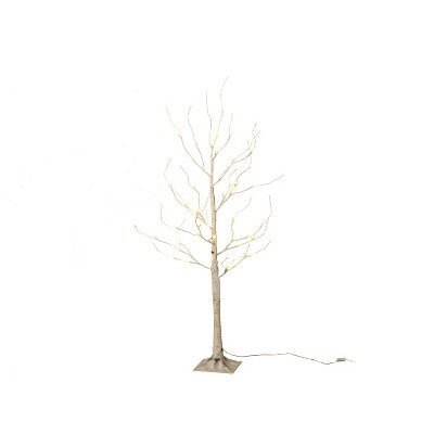 GIL 4-Foot High Electric Birch Tree with Mini LED Lights