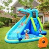 Costway Inflatable Kids Hippo Bounce House Slide Climbing Wall Splash Pool w/740W Blower - 2 of 4