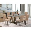 HomeStock 7-Pc Multi-Color Solid Wood Top-Rectangular Upholstered Dining Room Set with High Back-Seats 4 - 2 of 4