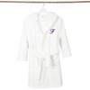 Personalized Linum Kids 100% Polyester SUPER PLUSH Double Brushed Hooded Bathrobe in Purple Script Font - 2 of 3