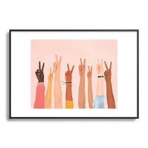 Nadja Peace Metal Framed Art Print - Deny Designs - 1 of 4