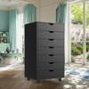 FURNIinspire Decorative Storage Bins Storage Cabinet Dressers Mobile Organizer Drawers With Wheels For Office, Home, Black, 18.74"*15.75"*32.25" - 4 of 4