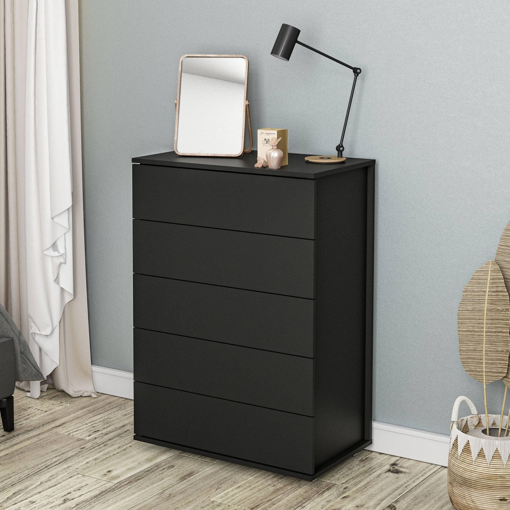 Polifurniture Madison 5 Drawer Dresser Black