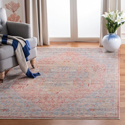 Kenitra Vintage-Style Blue Medallion 5' x 8' Synthetic Area Rug