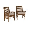 Modern 2-Piece Slat-Back Patio Chairs with Cushions - 4 of 4