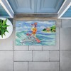 Stupell Industries Surfing Santa & Dolphins Printed Outdoor Door Mat, design by Paul Brent, 18"x30" - 3 of 4