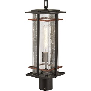 Minka Lavery Industrial Outdoor Post Light Fixture Black 20 1/2" Clear Seeded Glass for Exterior Barn Deck House Porch Yard Patio - 1 of 3