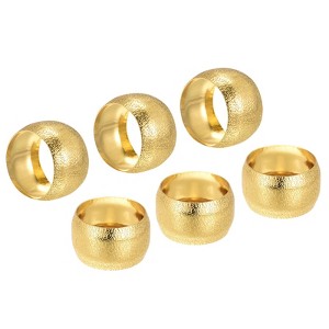 Unique Bargains Wedding Birthday Alloy Decorative Wear Resistance Napkin Rings 6 Pcs - 1 of 4