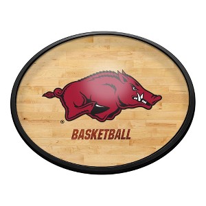 College Basketball Hardwood Design Oval Slimline Lighted Wall Sign - 1 of 4