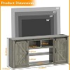 Farmhouse TV Stand for 80 Inch TVs, 70 Inch Media Console with Sliding Barn Doors & Storage Cabinets - 2 of 4