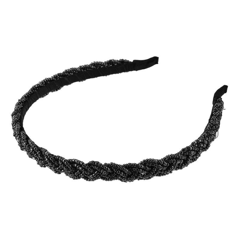 Unique Bargains Women's Beaded Hair Hoop Headband Accessories Hairband 0.43 Inch Wide 1 Pc, 1 of 7
